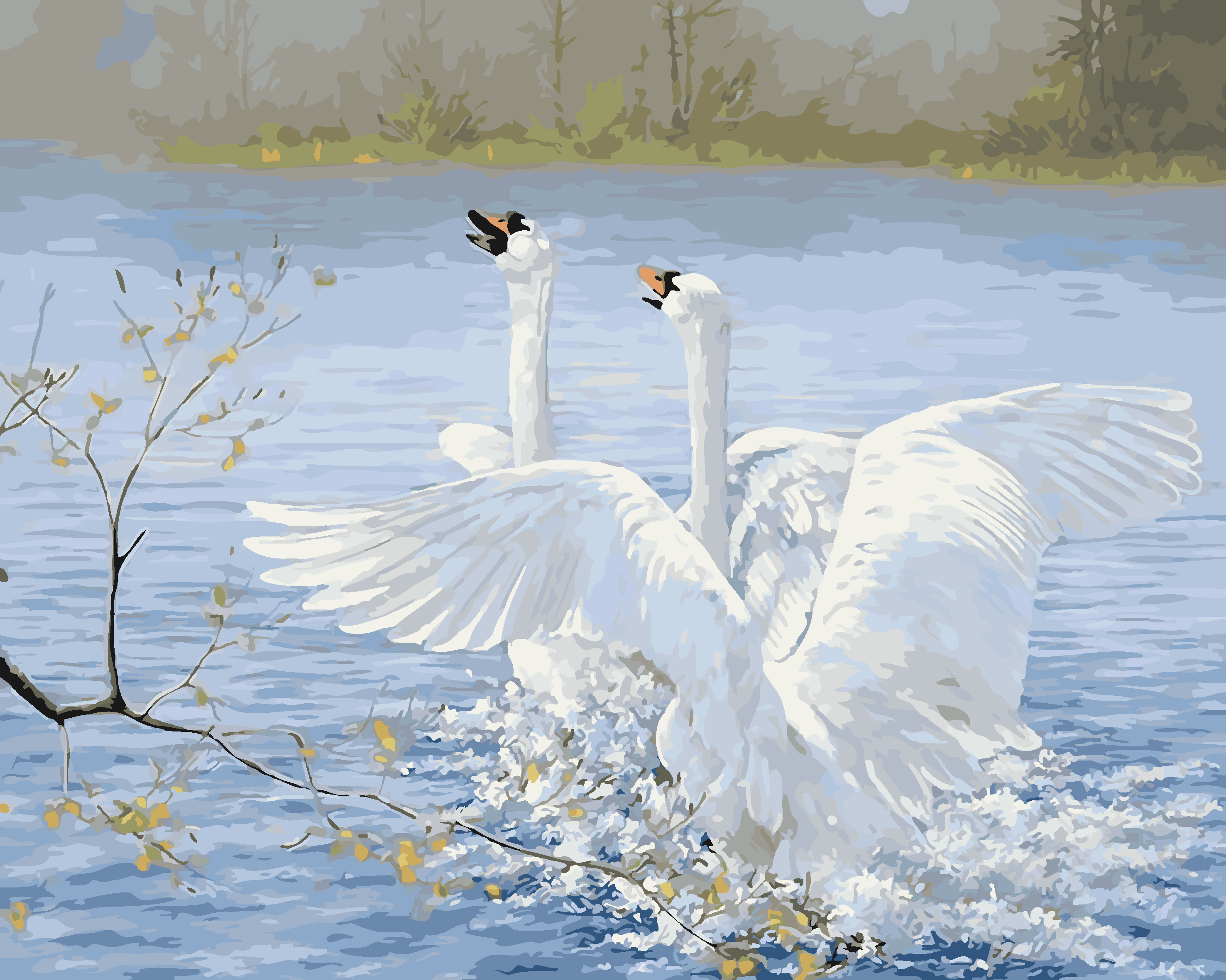 Картина белый лебедь